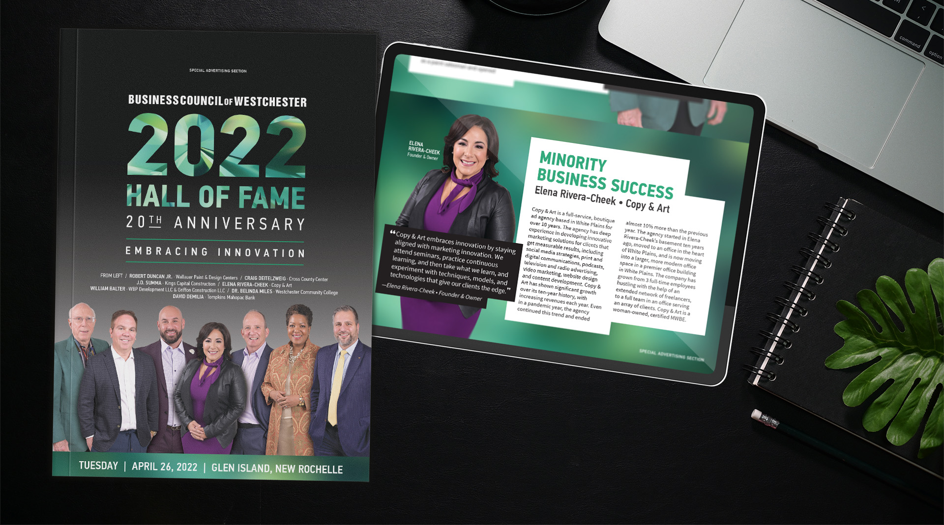 Copy & Art featured in Westchester Magazine Announcing the BCW 2022 Hall of Fame Award Winners