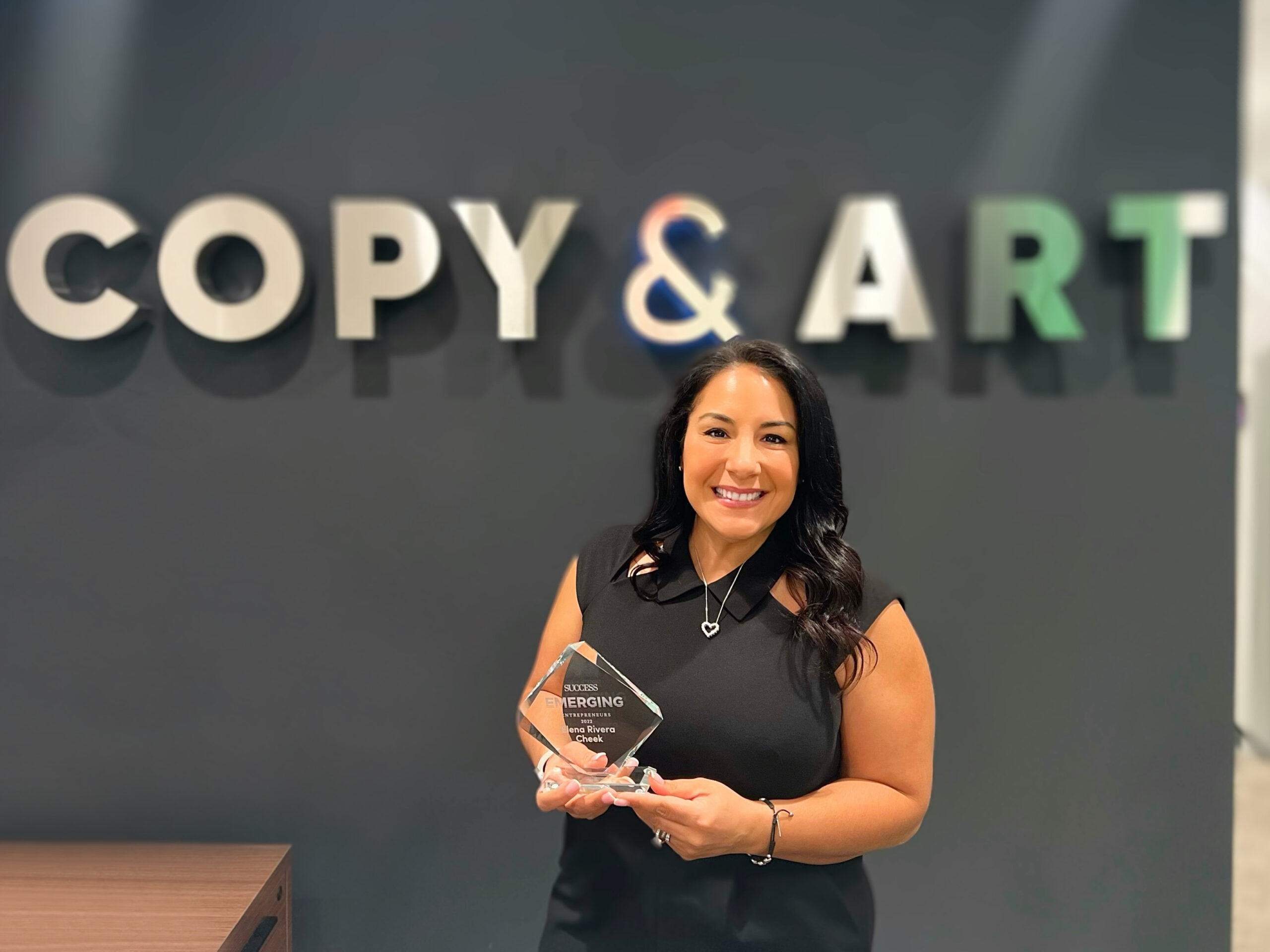 Congratulations to Elena Rivera-Cheek, Founder and CEO of Copy & Art, named a 2022 Emerging Entrepreneur Award Finalist by Success Magazine